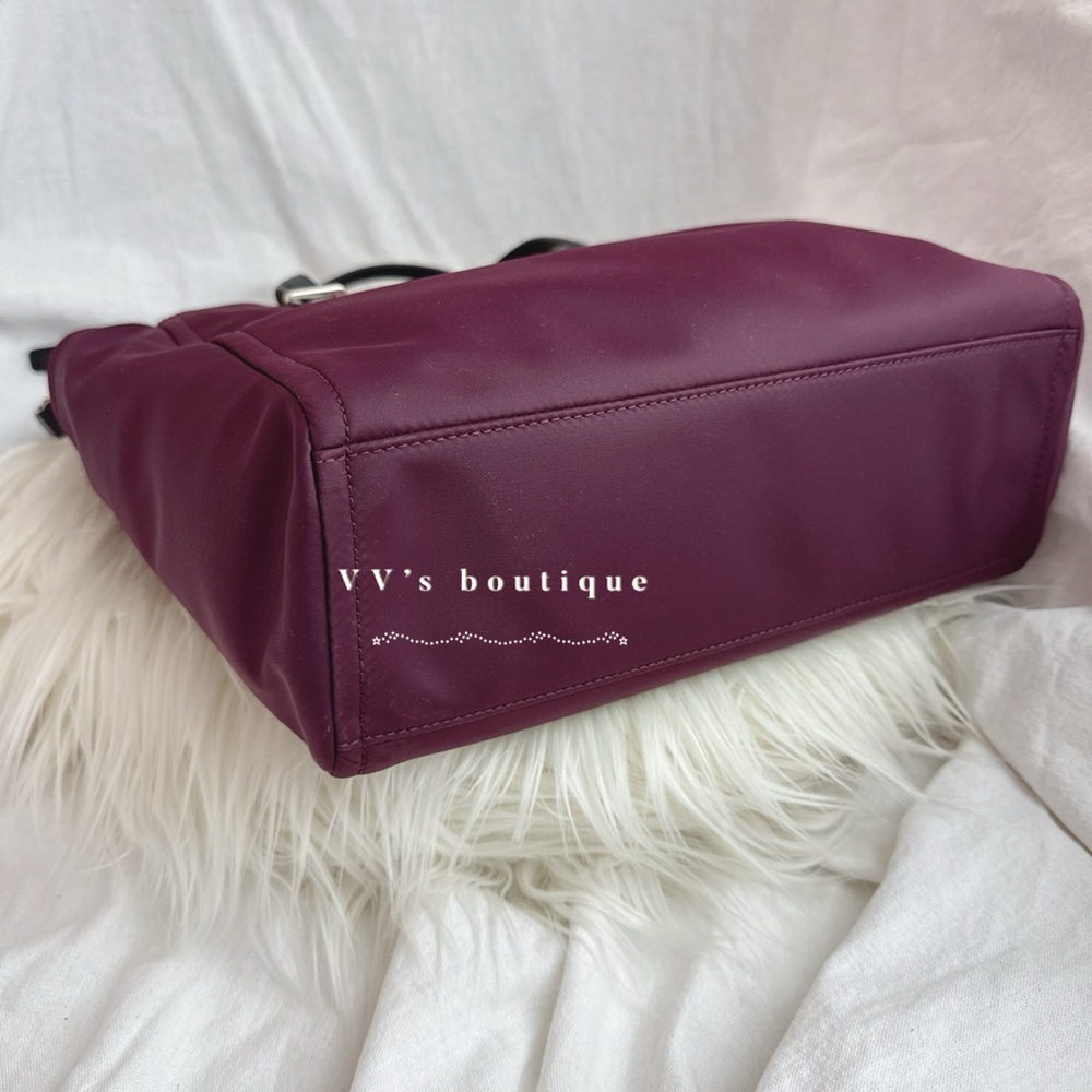 NWT Kate Spade Wilson Road Alyse Nylon Tote Crossbody Deep Plum Purple WKRU4715 - Picture 7 of 10